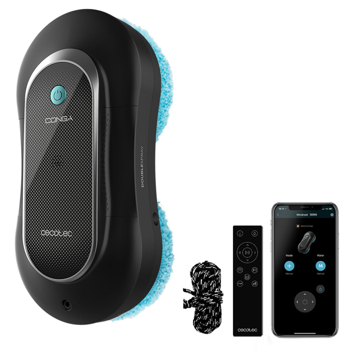 Cecotec Fensterreiniger Windroid 1090 Double Spray 72 W Mit Fernbedienung Und App