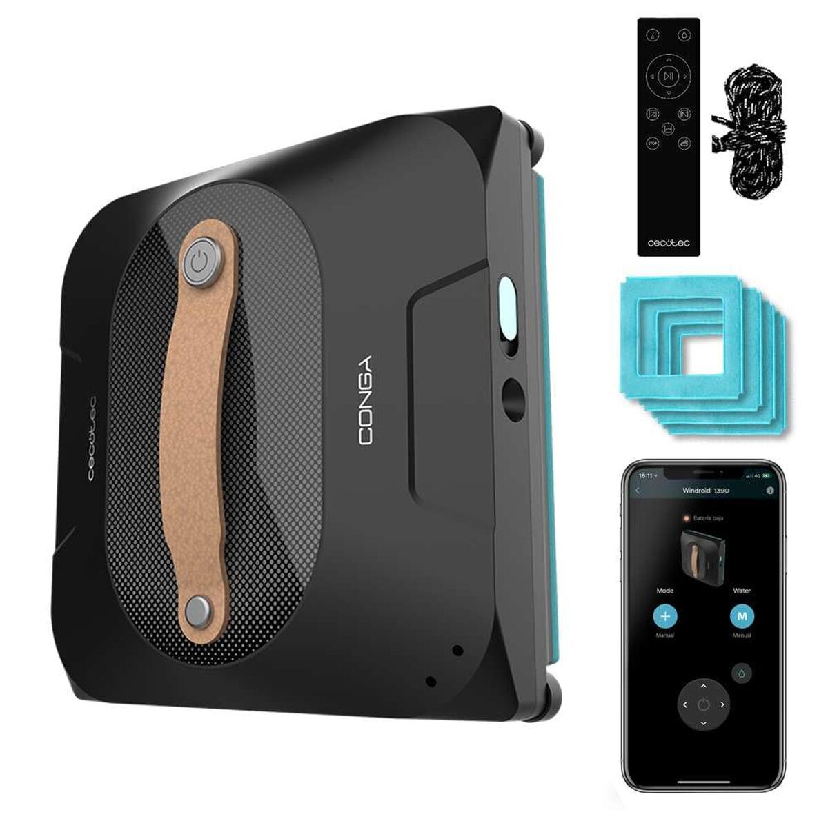 Cecotec Fensterreiniger Windroid 1390 Double Spray 72 W Mit Fernbedienung Und App