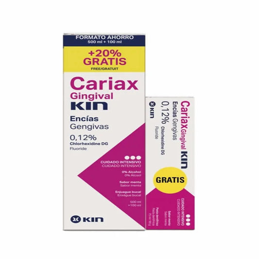 KIN Cariax Gingival Mundspülung 600 ml und Zahnpasta 100 ml Set