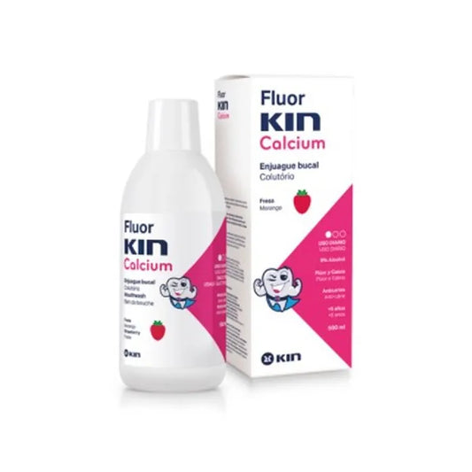 KIN Fluorkin Kalzium Mundwasser mit Erdbeergeschmack 500 ml