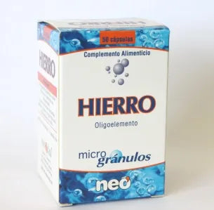 NEO NEO Microgranulos Hierro 50 Kapseln Nahrungsergänzung Eisen Kosmetik