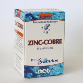 NEO NEO Microgranulos Zinc Cobre 50 Kapseln Nahrungsergänzungsmittel Kosmetik