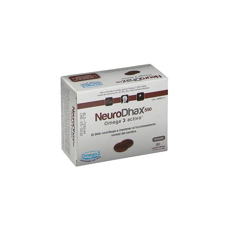 EPADHAX EPADHAX Neurodhax Omega 3 550 mg 80 Kapseln Nahrungsergänzungsmittel Kosmetik