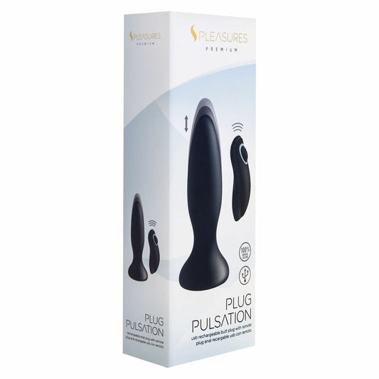 Analplug S Pleasures Schwarz - Vibration & Fernbedienung
