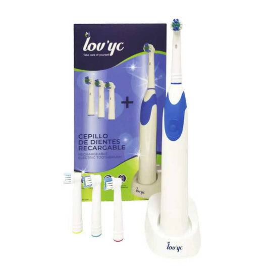 LOVYC Elektrische Zahnbürste wiederaufladbar mit 4 Aufsteckbürsten 1 Stück Kosmetik