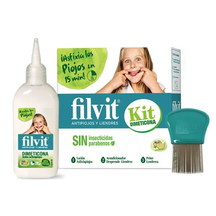FILVIT FILVIT Dimeticona Anti Lice Lotion 125 ml Set 3 Stück Kopflaus-Lotion Bodylotion
