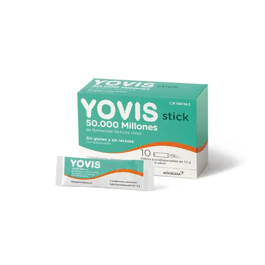 ALFASIGMA Yovis 10 Stick Bucodispensable 50.000 Millionen Aktive Fermente