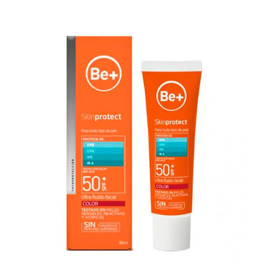 BE+ Skin Protect Gesichtsfarbe SPF 50+ 50 ml Sonnenschutz Gesicht Kosmetik