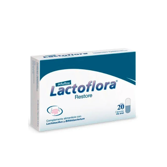 LACTOFLORA Restore Adults 20 Kapseln Nahrungsergänzungsmittel Kosmetik