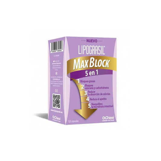LIPOGRASIL Max Block 5 in 1 120 Kapseln Nahrungsergänzung Kosmetik