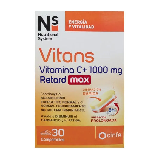 NS Vitans Vitamin C+ 1000 mg Retard Max 30 Tabletten Nahrungsergänzung Kosmetik