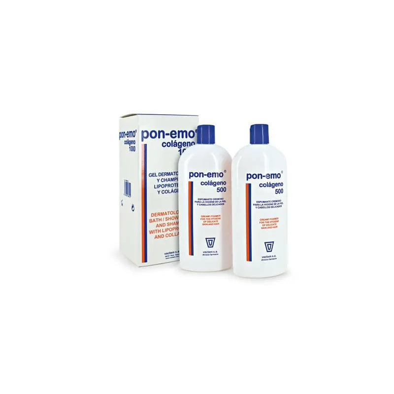 VECTEM VECTEM Pon-Emo Colágeno Gel Champú 2 x 500 ml Shampoo Gel Set Kosmetik
