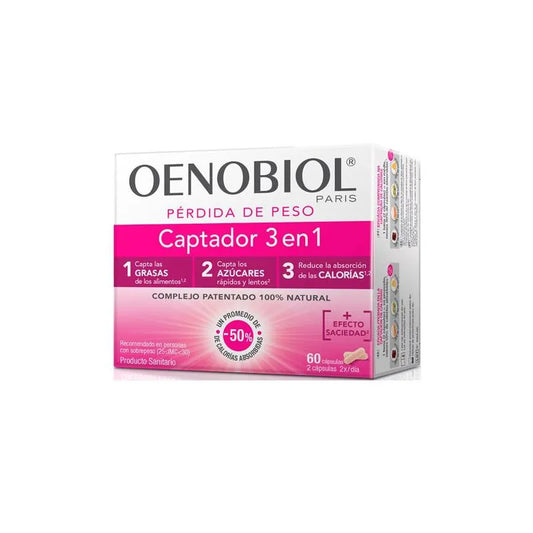 OENOBIOL Captador 3 en 1 Nahrungsergänzung 60 Kapseln Kosmetik