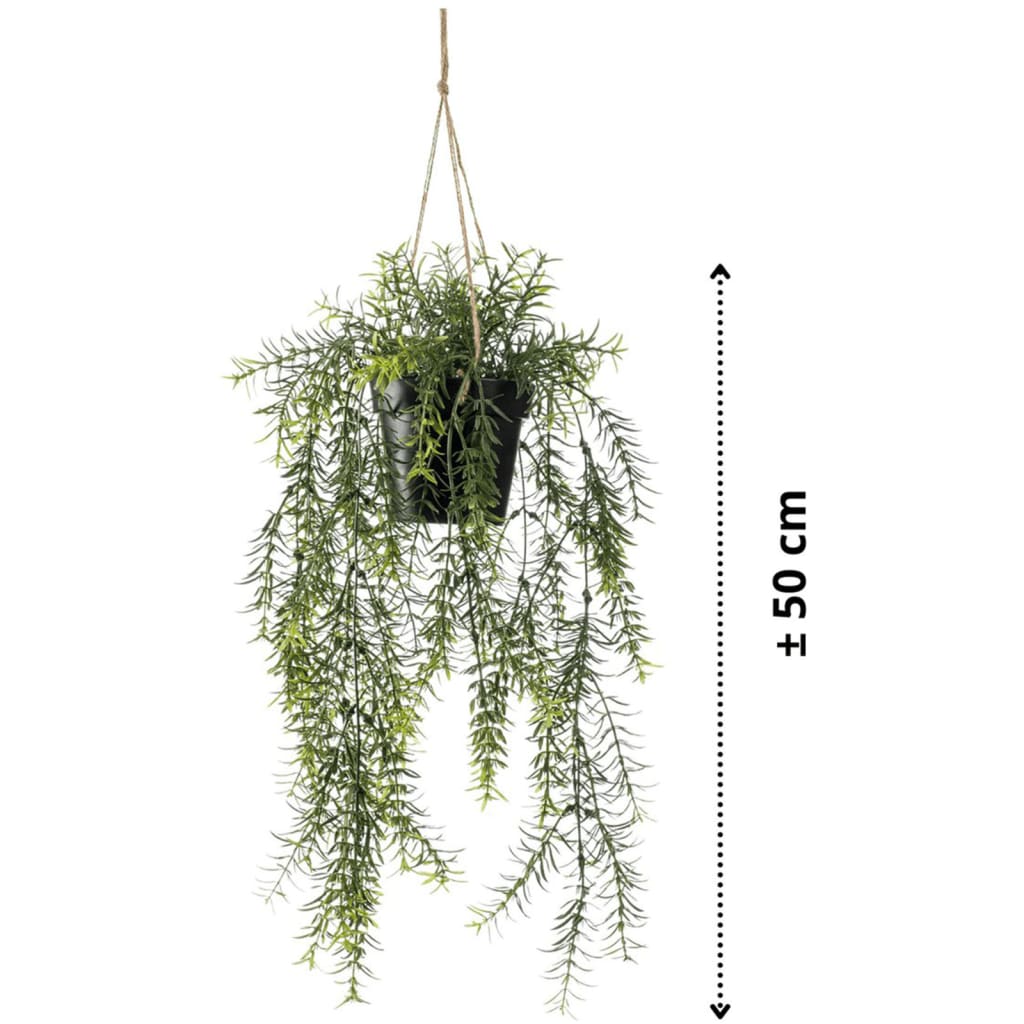Emerald Kunstpflanze Asparagus Busch Hängend Im Topf 50 Cm Anthrazit