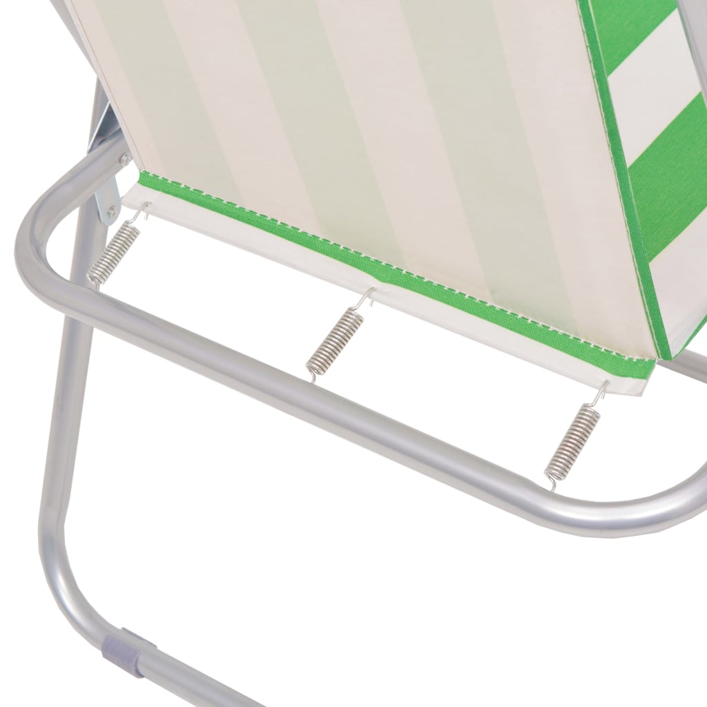 Klappbare Campingstühle 2 Stk. Grün Und Weiß Stahl 52X62X75 Cm