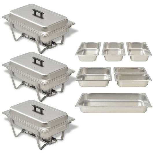Chafing Dish Set 3-Tlg. Edelstahl