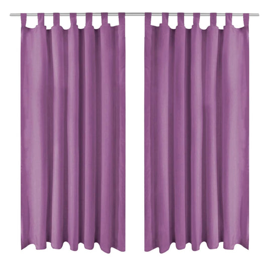 Vorhänge Mikro-Satin 2 Stk. Mit Schlaufen 140× Lila