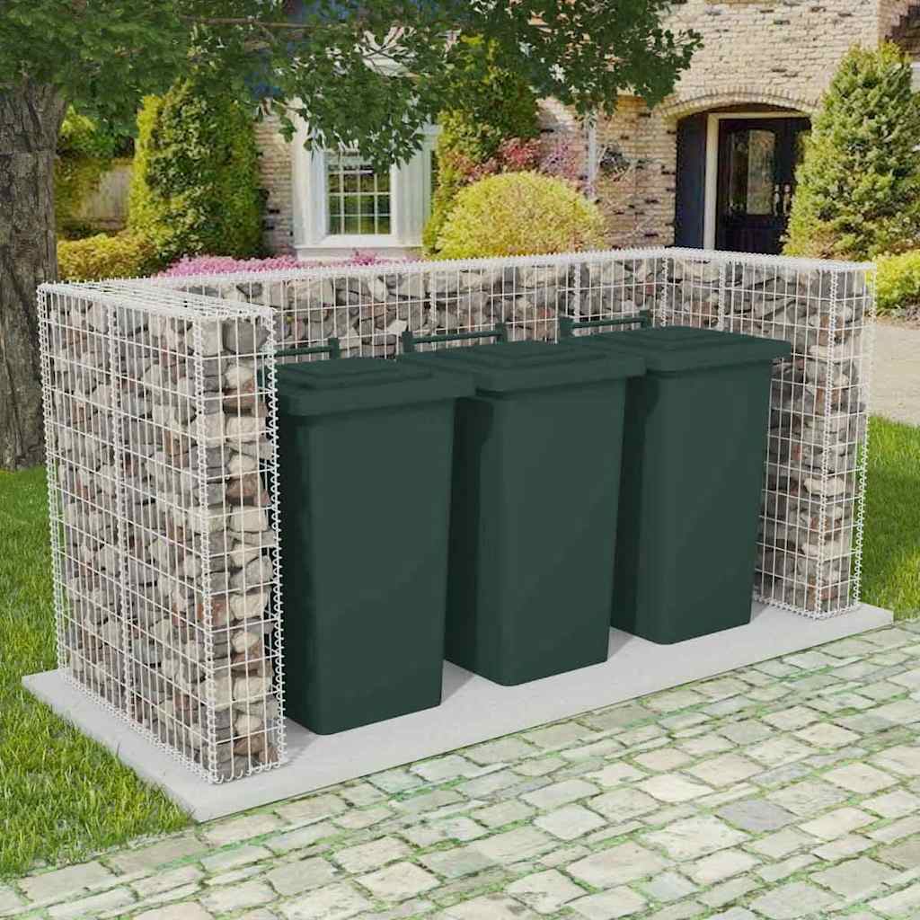 Gabionen-Mülltonnenverkleidung Für 1 Tonne Stahl 110X100X120Cm