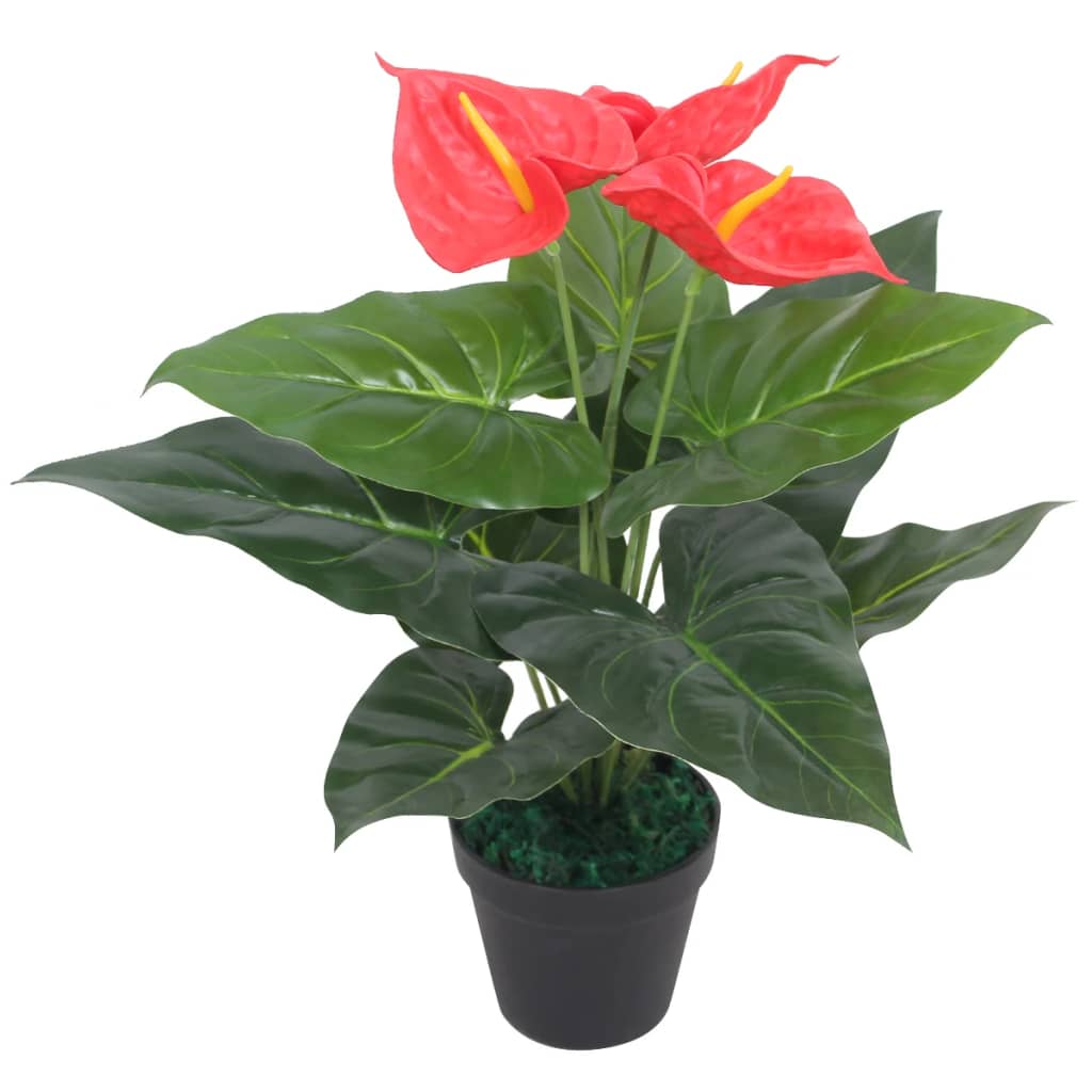 Künstliche Flamingoblume Mit Topf 90 Cm Und Gelb