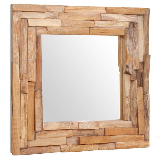 Dekorativer Spiegel Teak Quadratisch