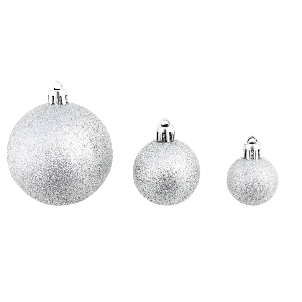 100-Tlg. Weihnachtskugel-Set 3/4/6 Cm Silbern