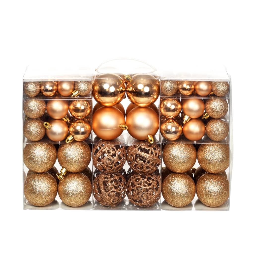 100-Tlg. Weihnachtskugel-Set 3/4/6 Cm Roségold