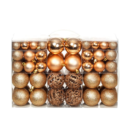 100-Tlg. Weihnachtskugel-Set 3/4/6 Cm Roségold