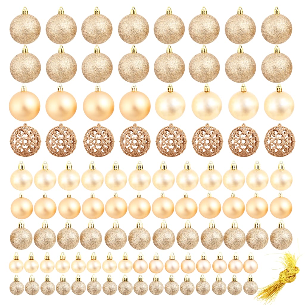 100-Tlg. Weihnachtskugel-Set 3/4/6 Cm Roségold