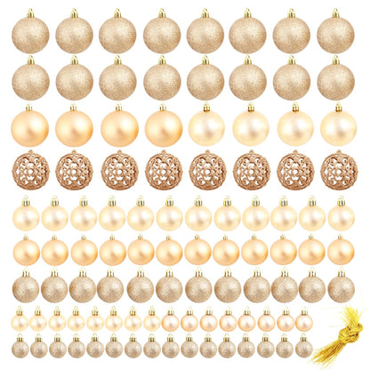 100-Tlg. Weihnachtskugel-Set 3/4/6 Cm Roségold