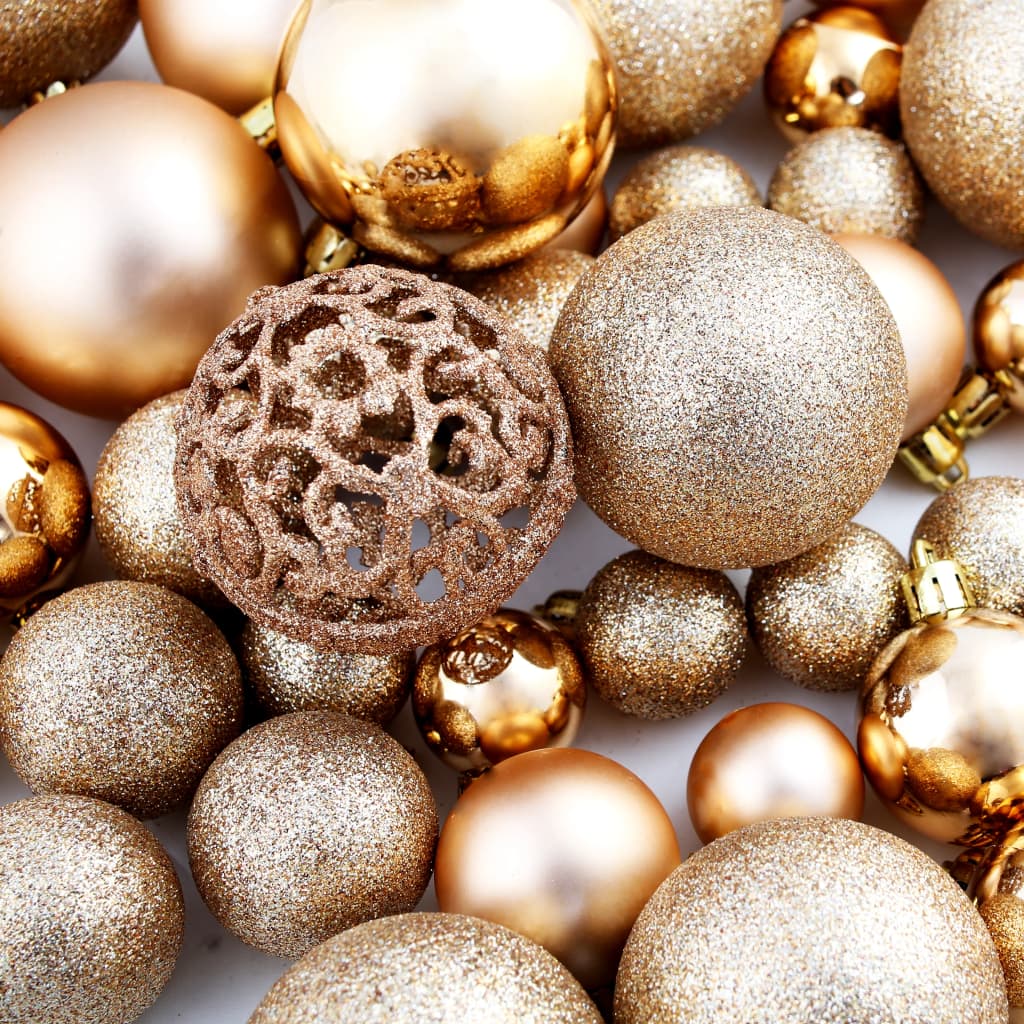 100-Tlg. Weihnachtskugel-Set 3/4/6 Cm Roségold