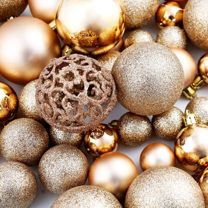 100-Tlg. Weihnachtskugel-Set 3/4/6 Cm Roségold