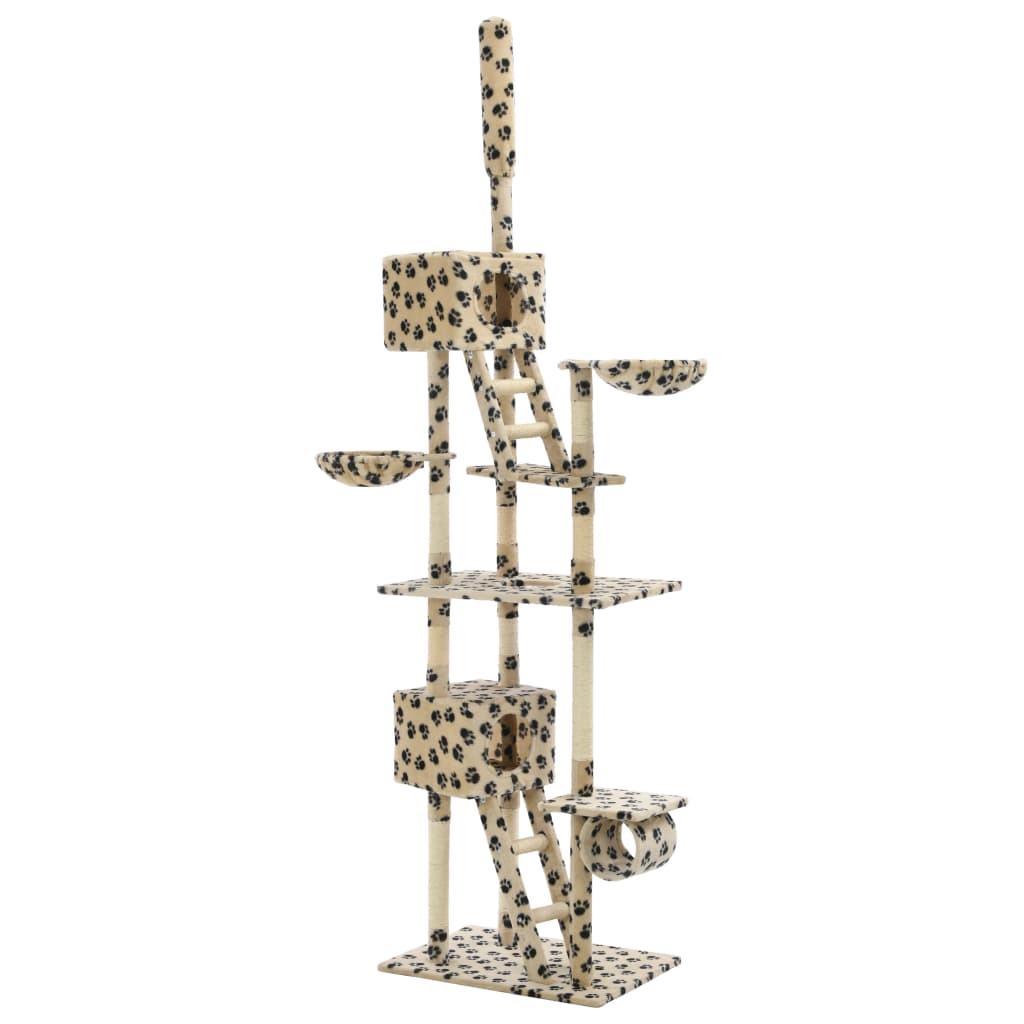 Katzen-Kratzbaum Sisal 230 - 260 Cm Cm Beige Pfoten-Aufdruck