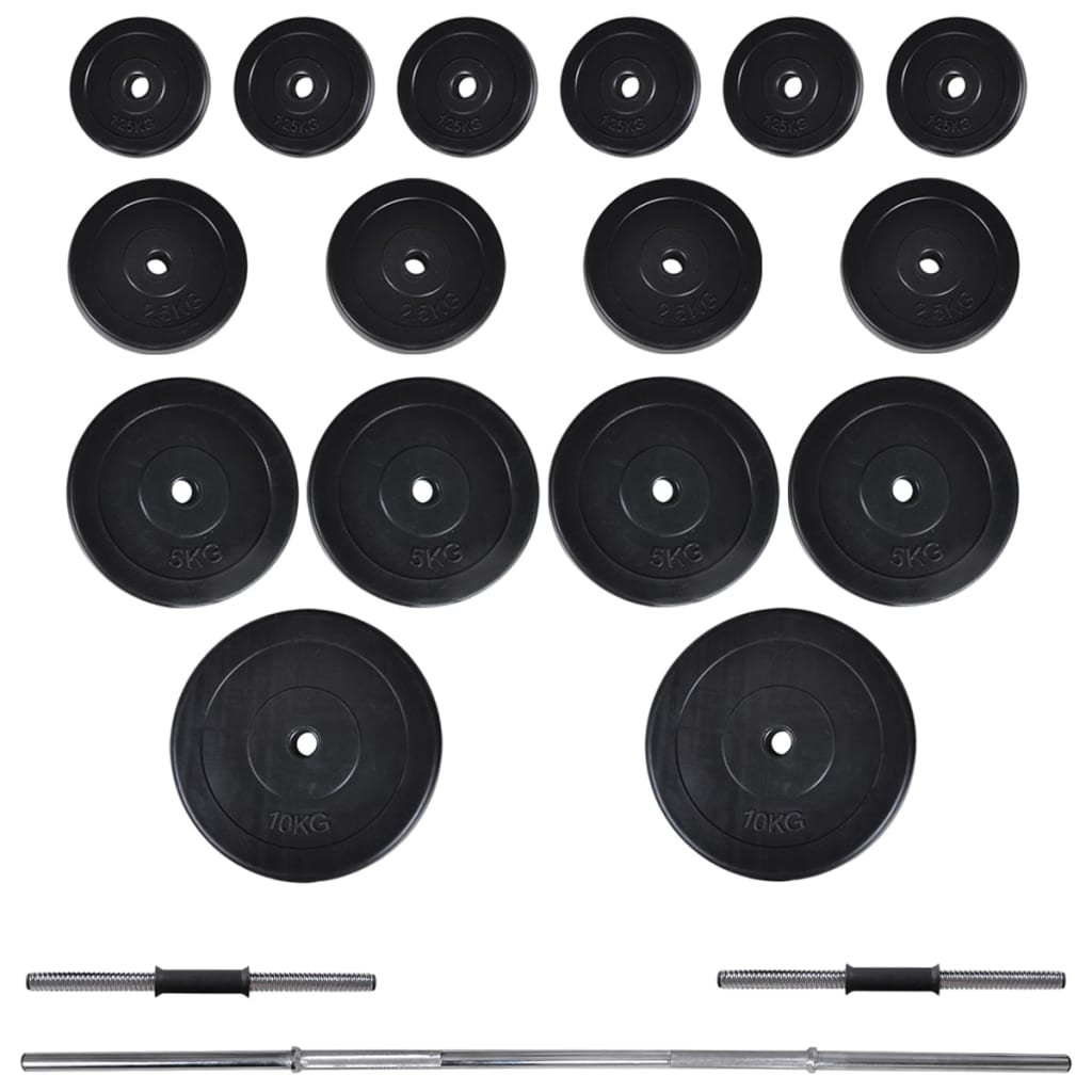 Hantelbank Mit Ablage, Langhantel Und Kurzhantel Set 60,5 Kg