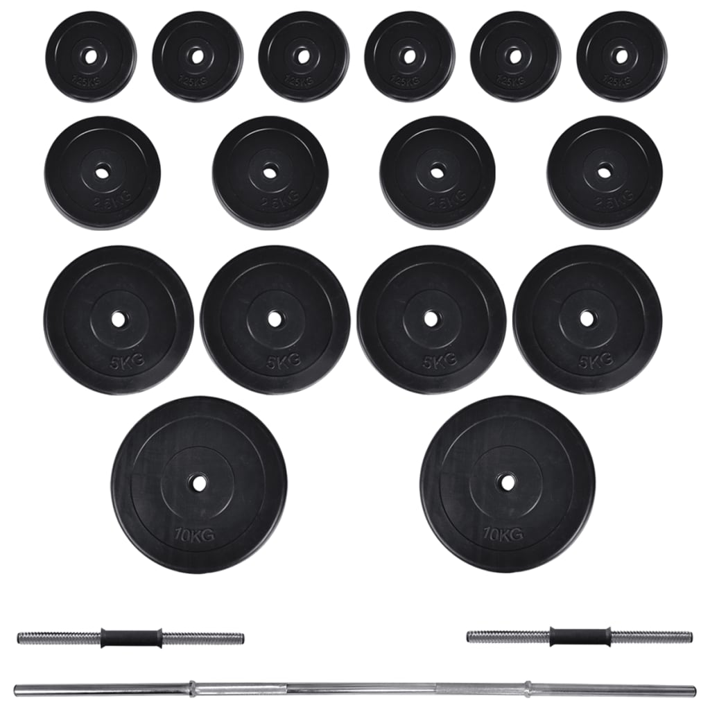 Trainingsbank Mit Ablage, Langhantel Und Kurzhantel Set 60,5 Kg