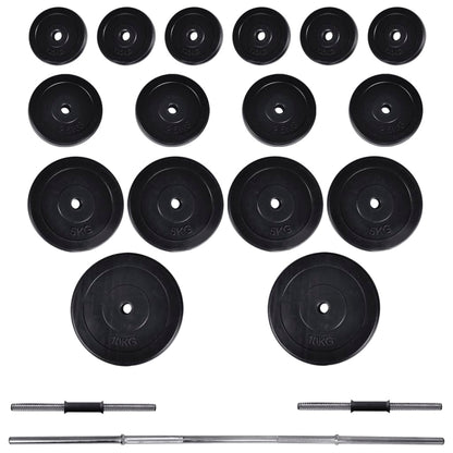 Trainingsbank Mit Ablage, Langhantel Und Kurzhantel Set 60,5 Kg