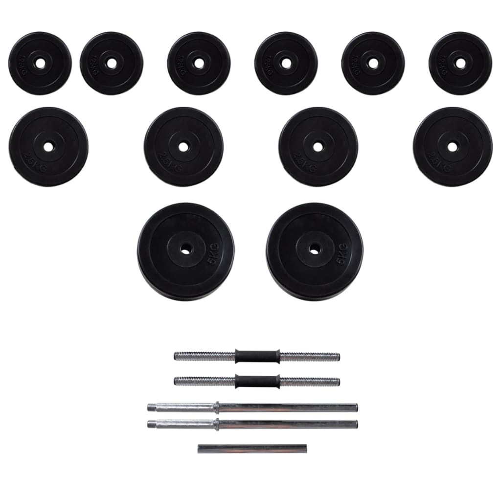 Hantelbank Mit Ablage, Langhantel Und Kurzhantel Set 30,5 Kg