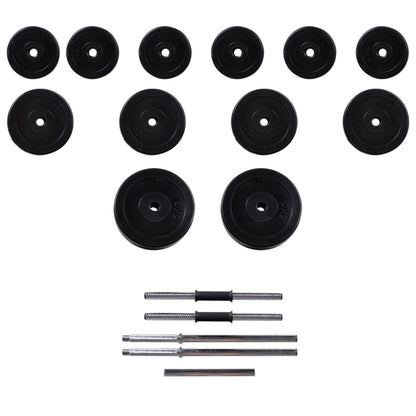 Hantelbank Mit Ablage, Langhantel Und Kurzhantel Set 30,5 Kg