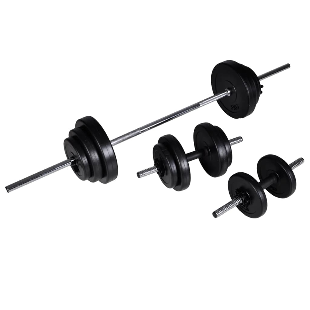 Trainingsbank Mit Ablage, Langhantel Und Kurzhantel Set 30,5 Kg