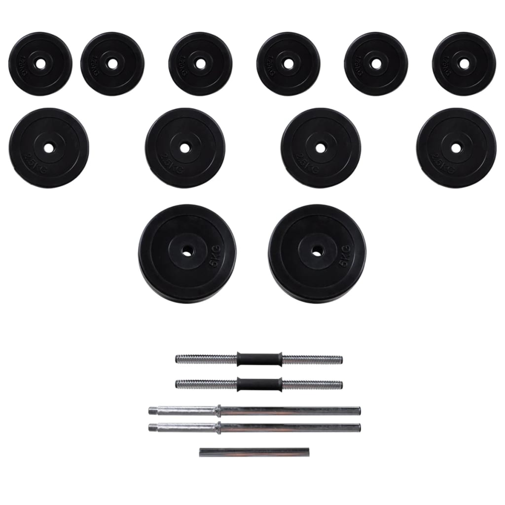 Trainingsbank Mit Ablage, Langhantel Und Kurzhantel Set 30,5 Kg