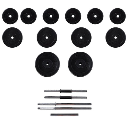 Trainingsbank Mit Ablage, Langhantel Und Kurzhantel Set 30,5 Kg