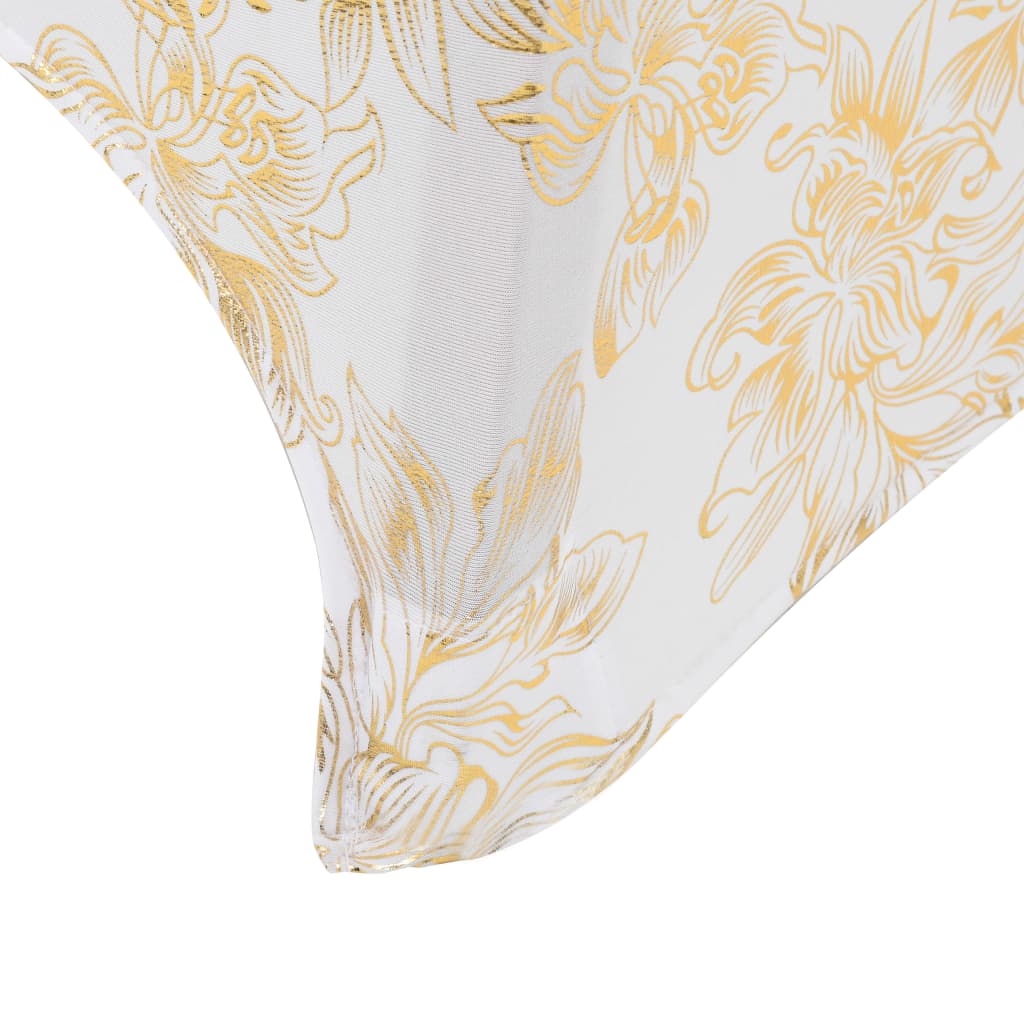 2 Stück Stretch-Tischdecken Mit Goldenem Druck