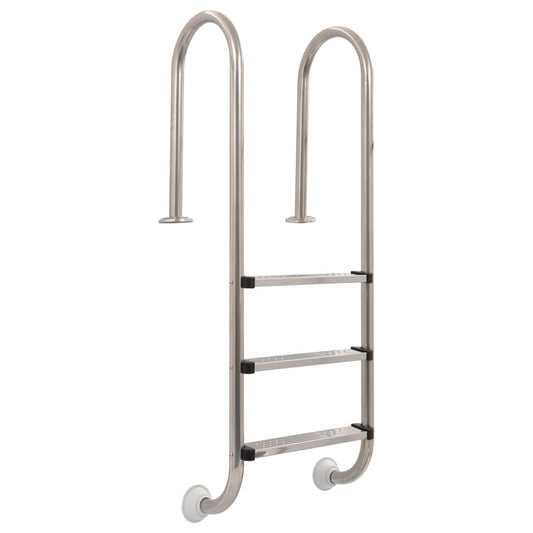 Pool-Leiter 3 Stufen 120 Cm Edelstahl 304 Weiß