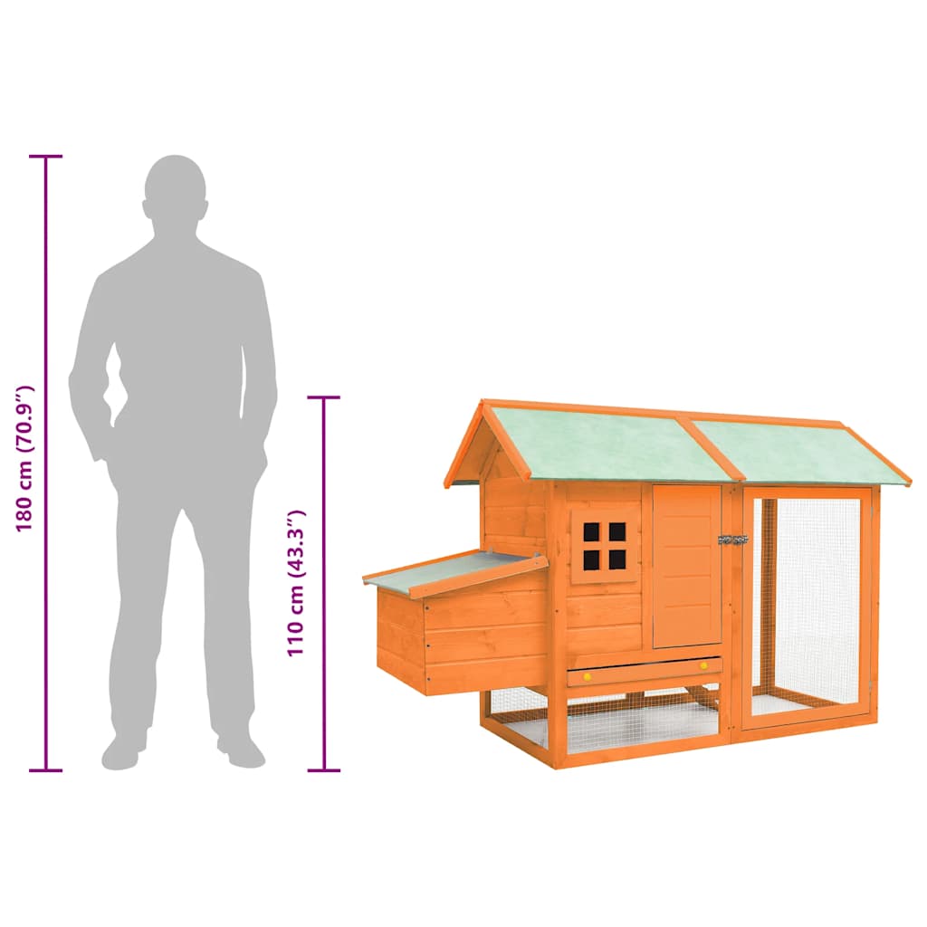 Hühnerkäfig 170X81X110 Cm Kiefernholz & Tannenholz