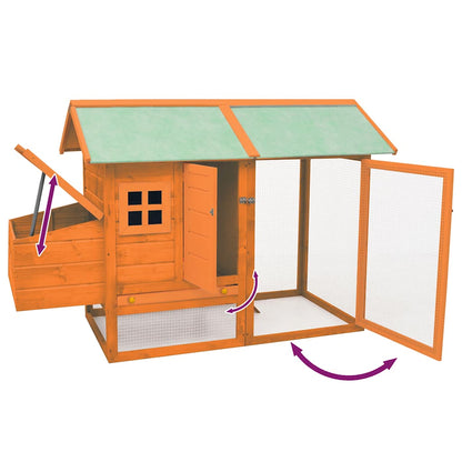 Hühnerkäfig 170X81X110 Cm Kiefernholz & Tannenholz