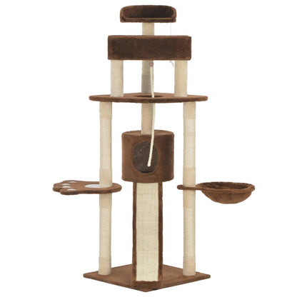 Kratzbaum Mit Sisal-Kratzsäulen 145 Cm