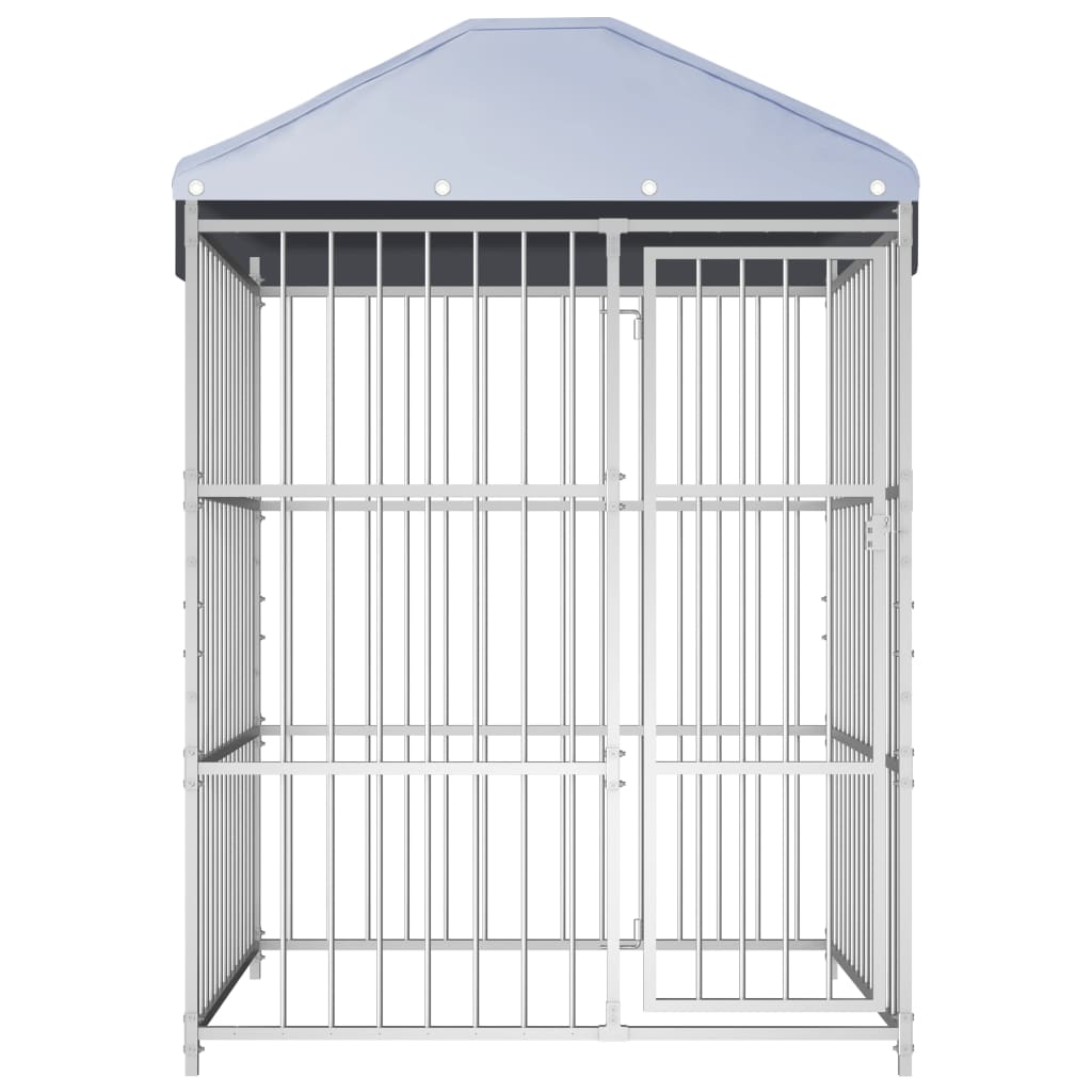 Outdoor-Hundezwinger Mit Überdachung 150×150×200 Cm