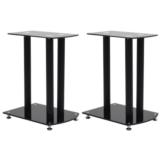 Lautsprecherständer 2 Stk. Schwarz Aluminium Sicherheitsglas
