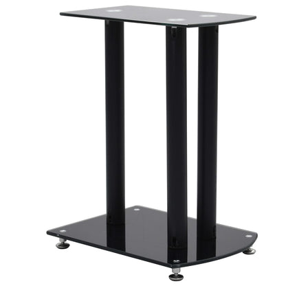 Lautsprecherständer 2 Stk. Schwarz Aluminium Sicherheitsglas