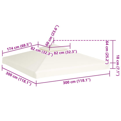 Pavillon-Ersatzdach 310 G/M² Weiß Creme