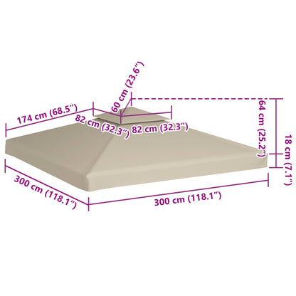 Pavillon-Ersatzdach 310 G/M² Beige